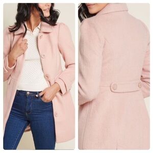 ModCloth Ladylike Lately Collared Coat in Pink Pink Medium